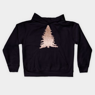 Sparkling rose gold Christmas tree Kids Hoodie